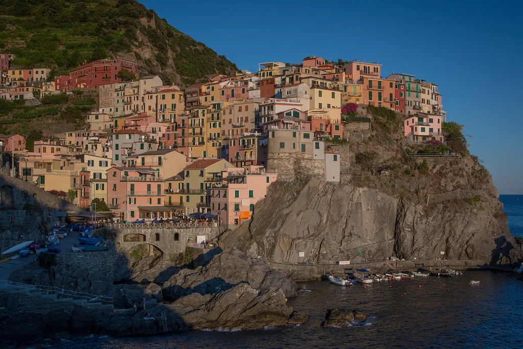 Manarola at sunset.