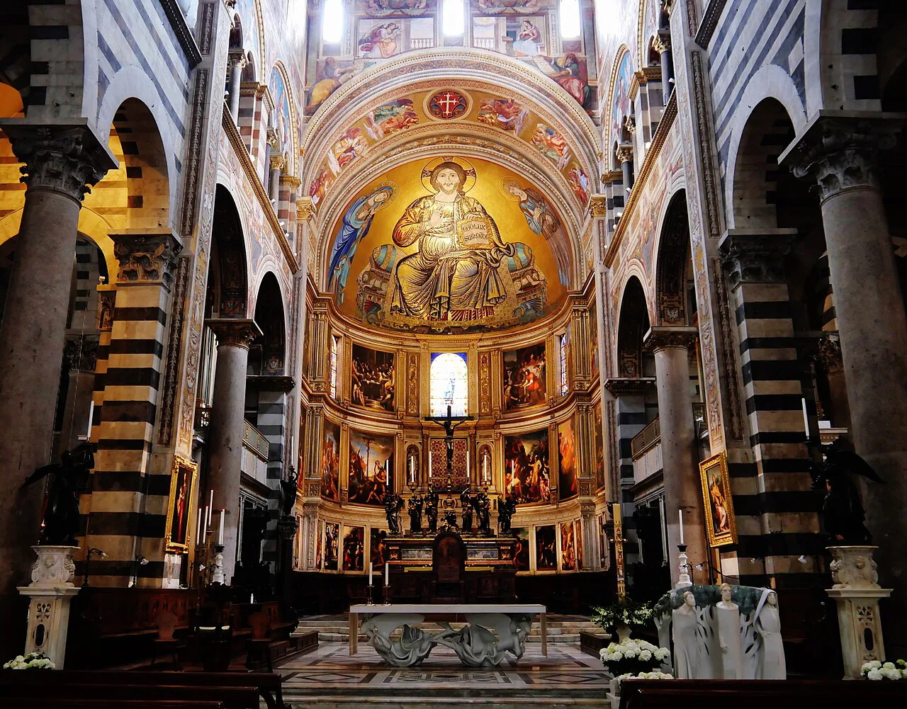 Inside Pisa Cathedral.