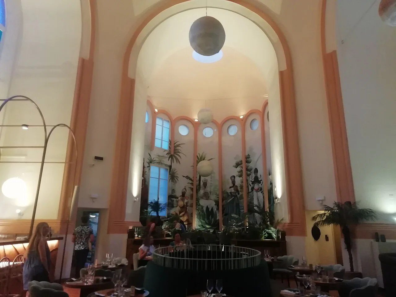 Restaurant interior in Bologna.