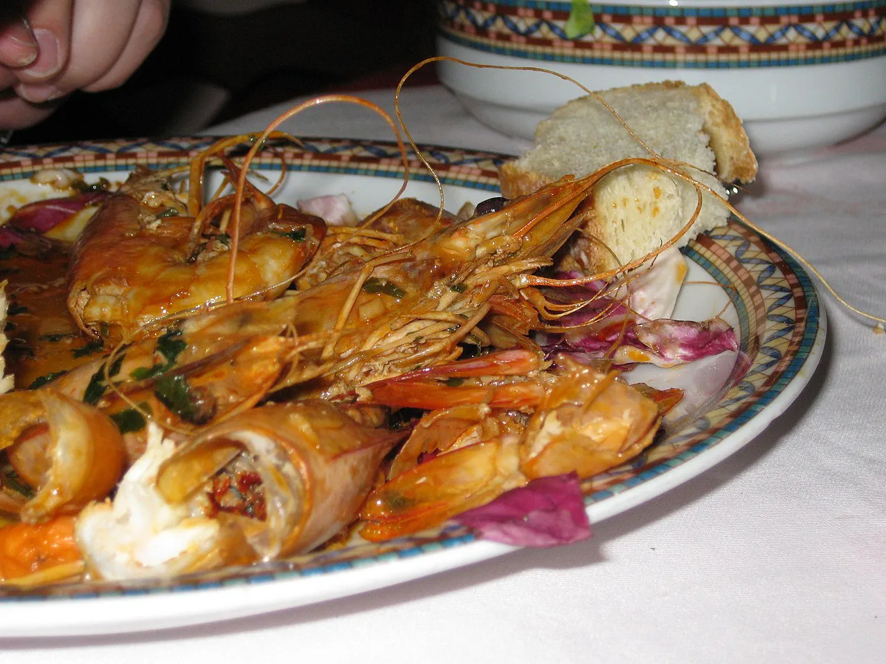 Plate of prawns in Sorrento.