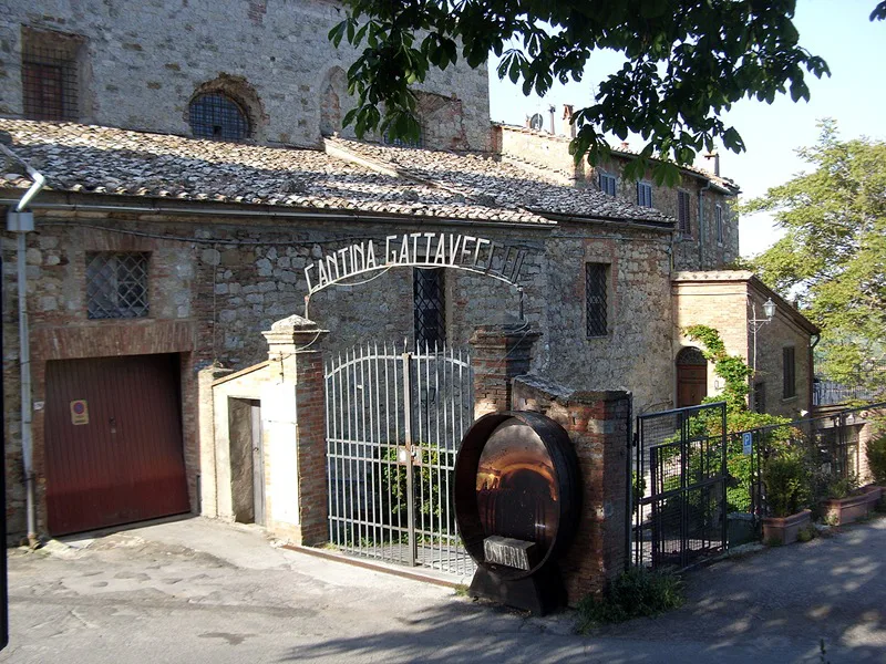 Stone cellar entrance in Montepulciano.