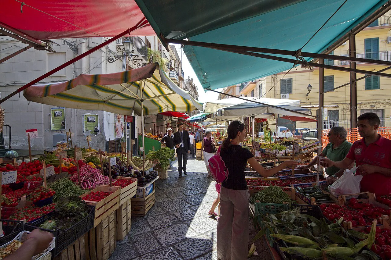 Street market in Palermo's Vucciria district.
