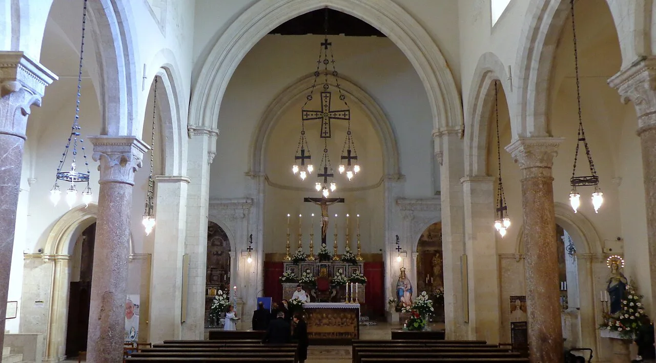 Inside the cathedral in Taormina.