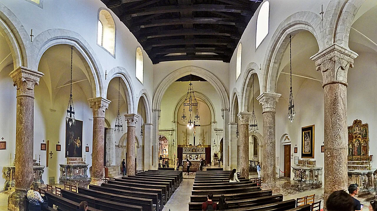Inside the cathedral in Taormina.