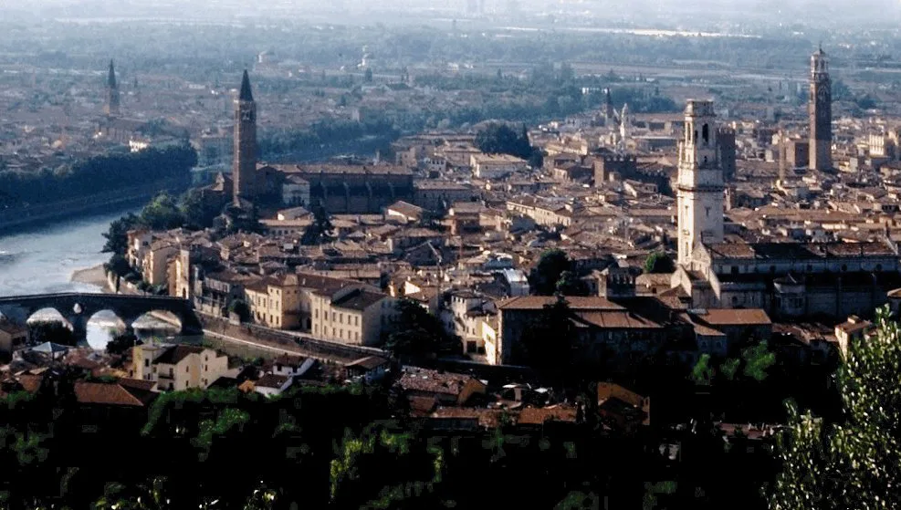 Verona's old town and river.