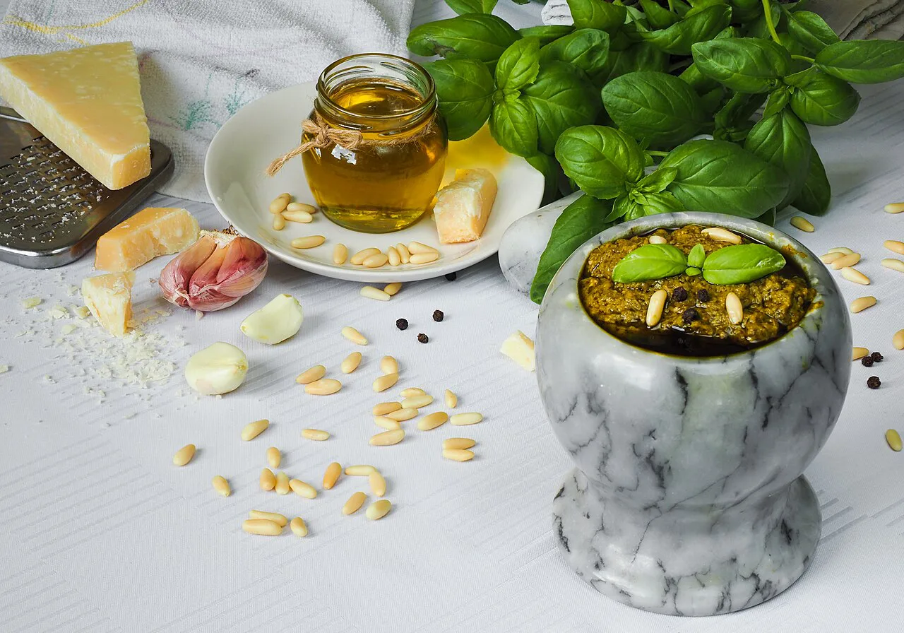 Ingredients for pesto genovese.