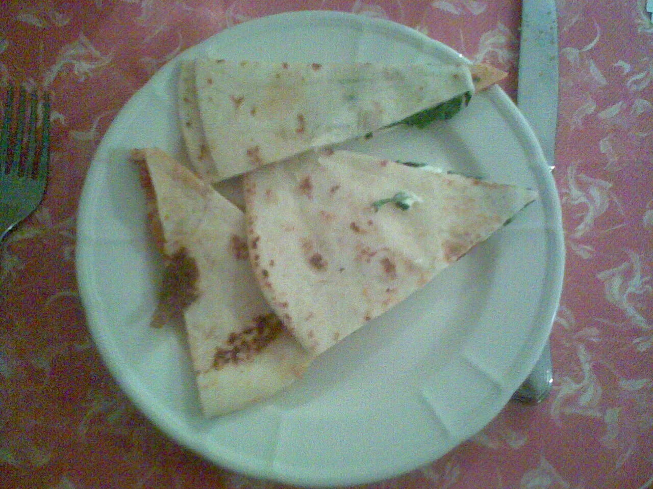 Piadina romagnola on a plate.