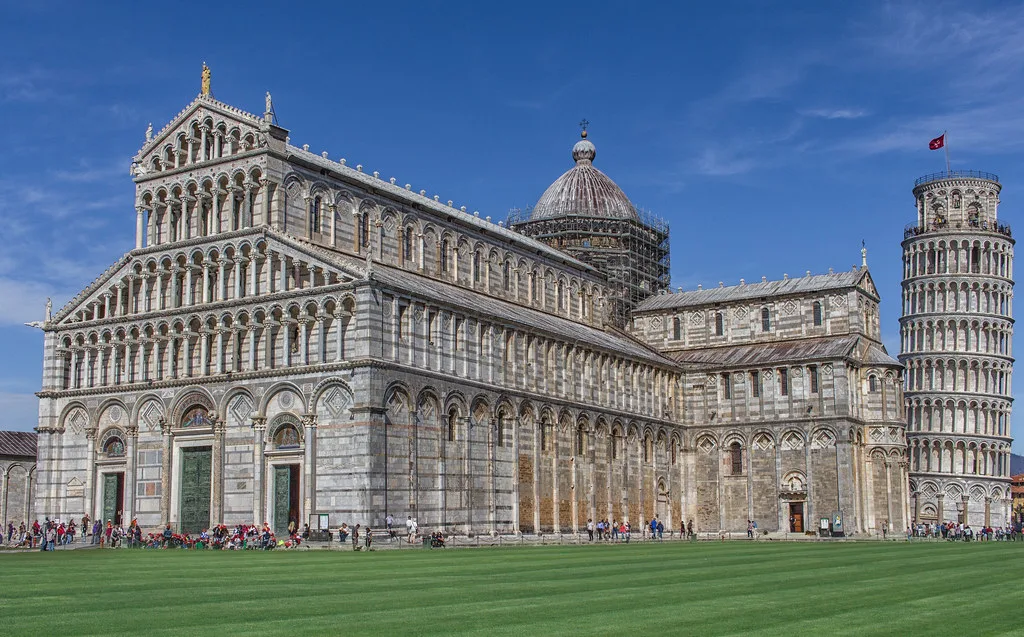 Cathedral and Leaning Tower in Pisa.