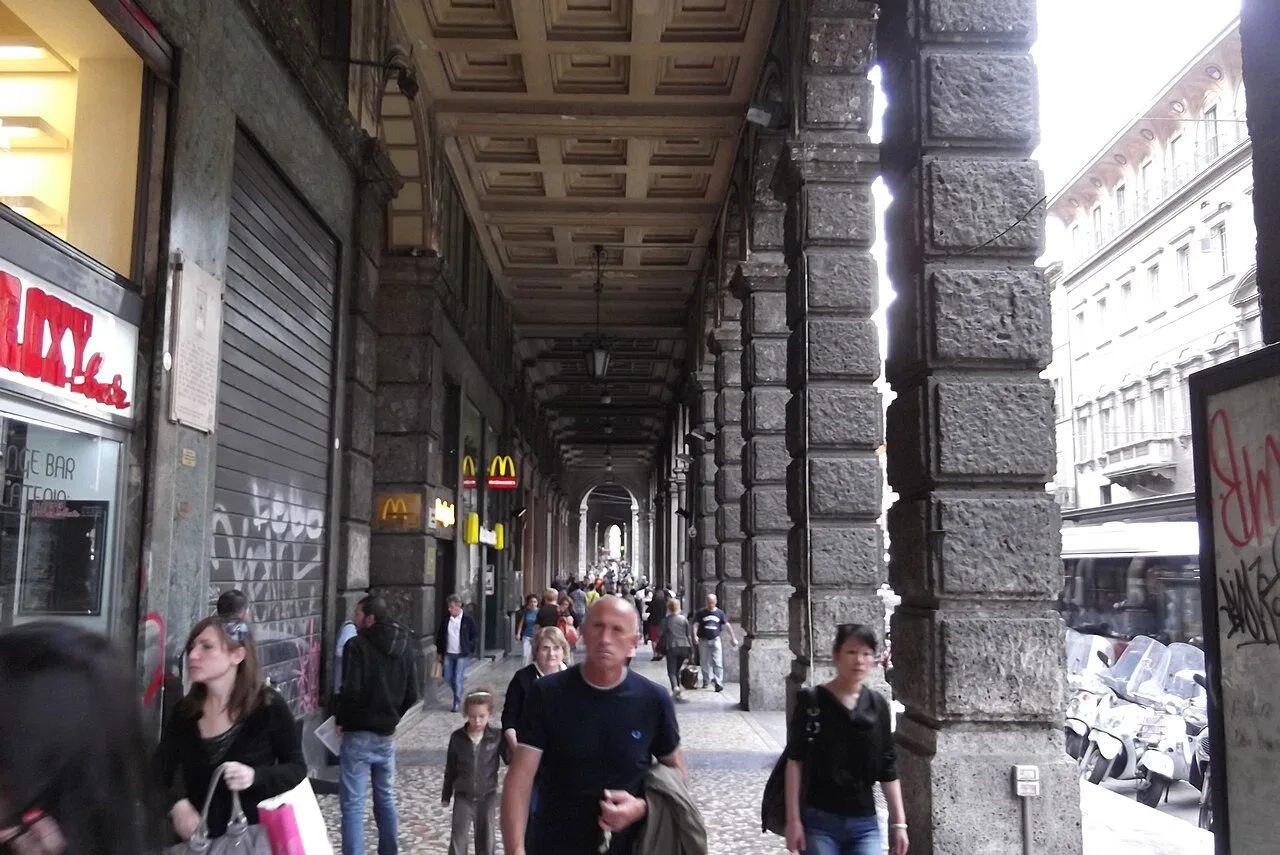 Arcade in the Quadrilatero, Bologna.