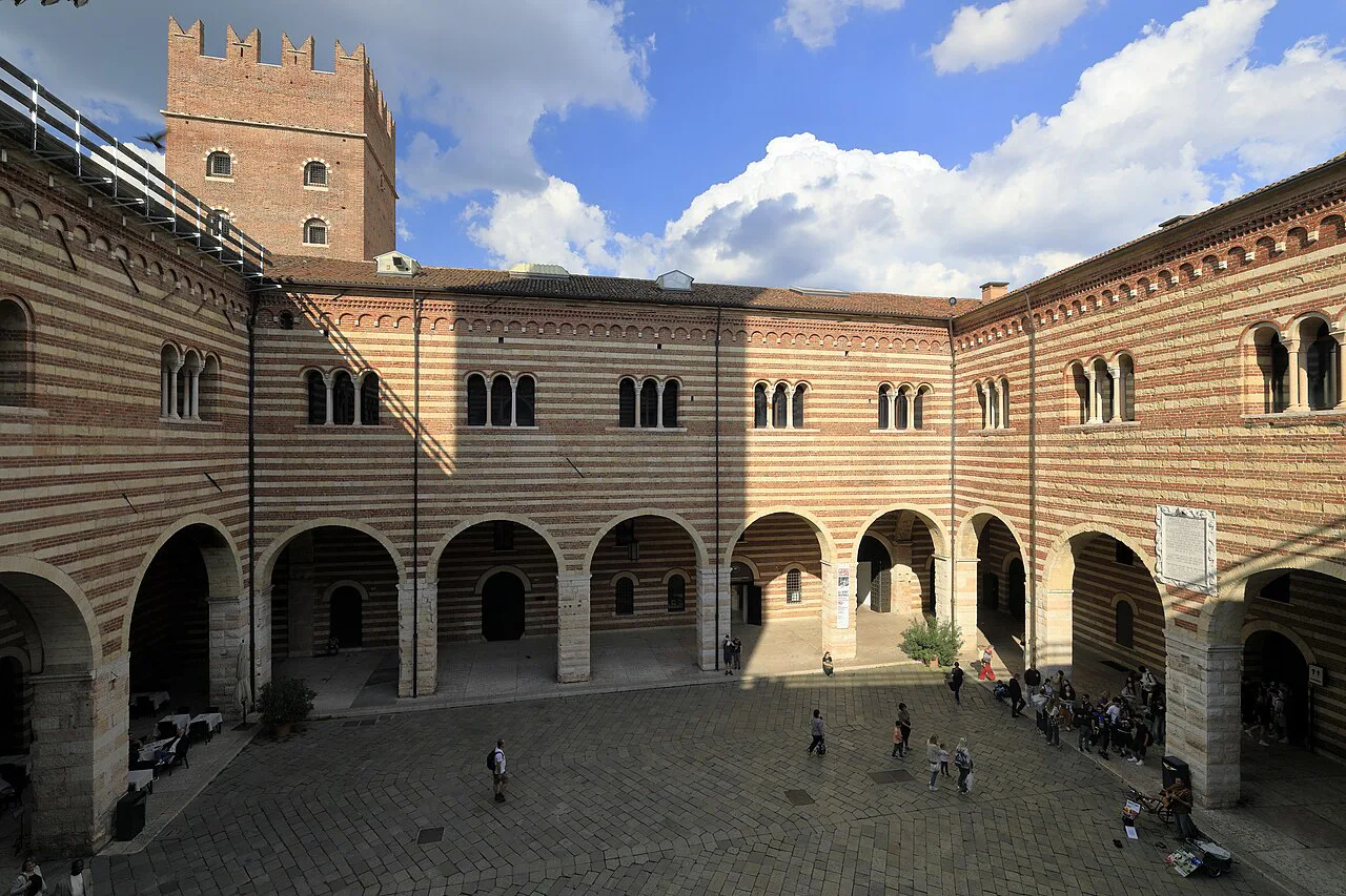 Courtyard of the old market in Verona.