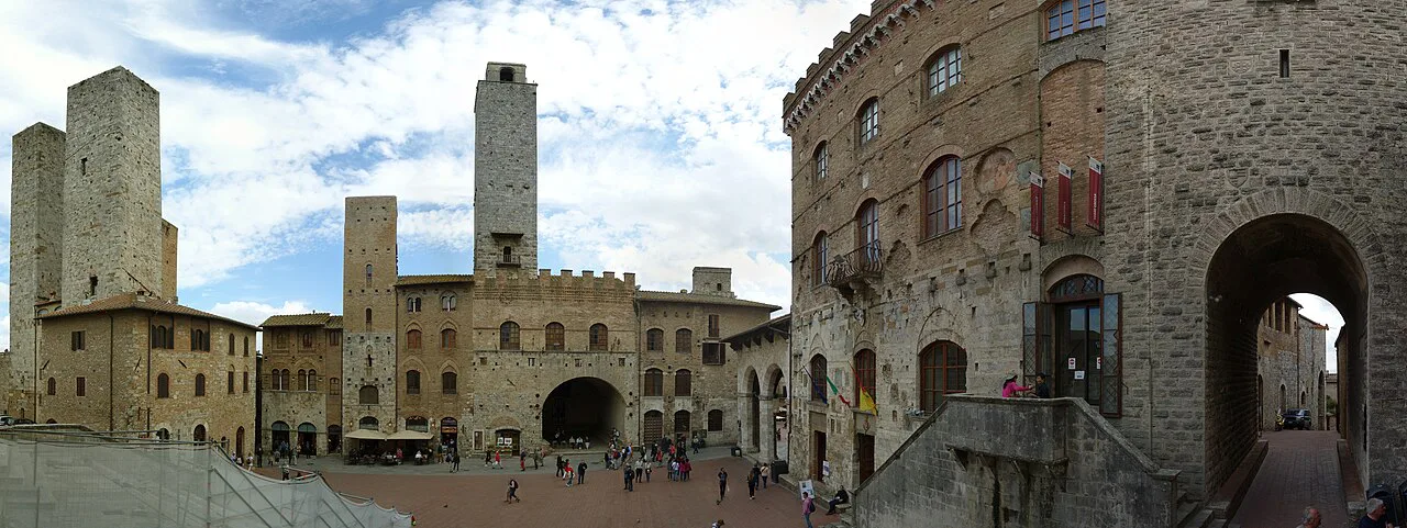 Towers on the square in San Gimignano.
