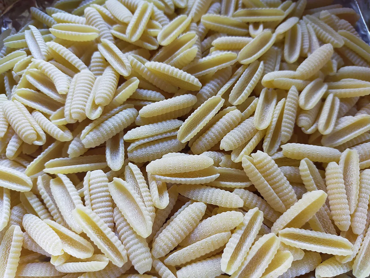 Fresh malloreddus pasta.