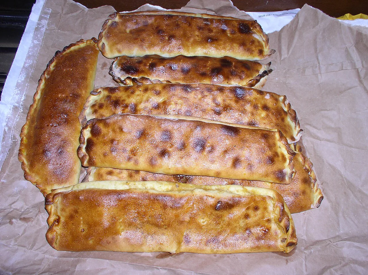 Baked scacce on paper.