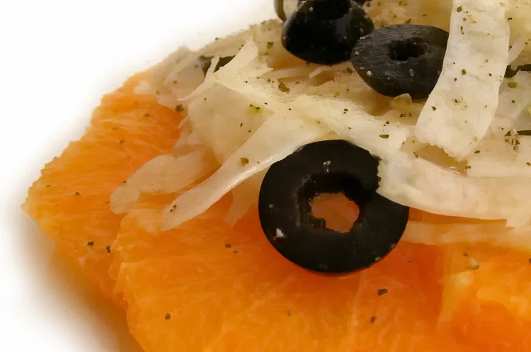 Sicilian orange and fennel salad with olives.