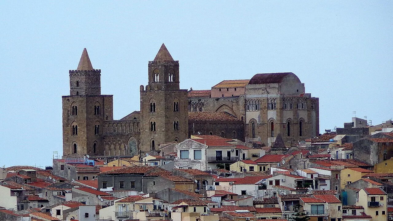 Cefalù Cathedral above the town roofs.