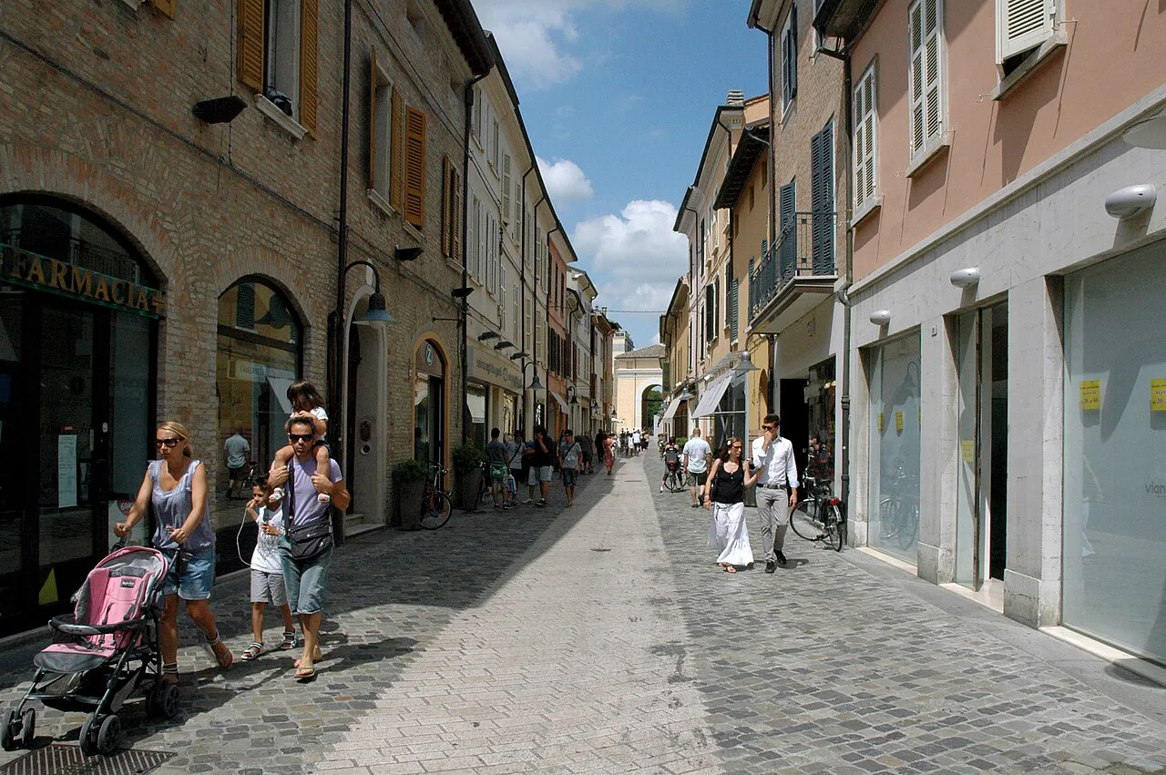 Pedestrian street in Ravenna.