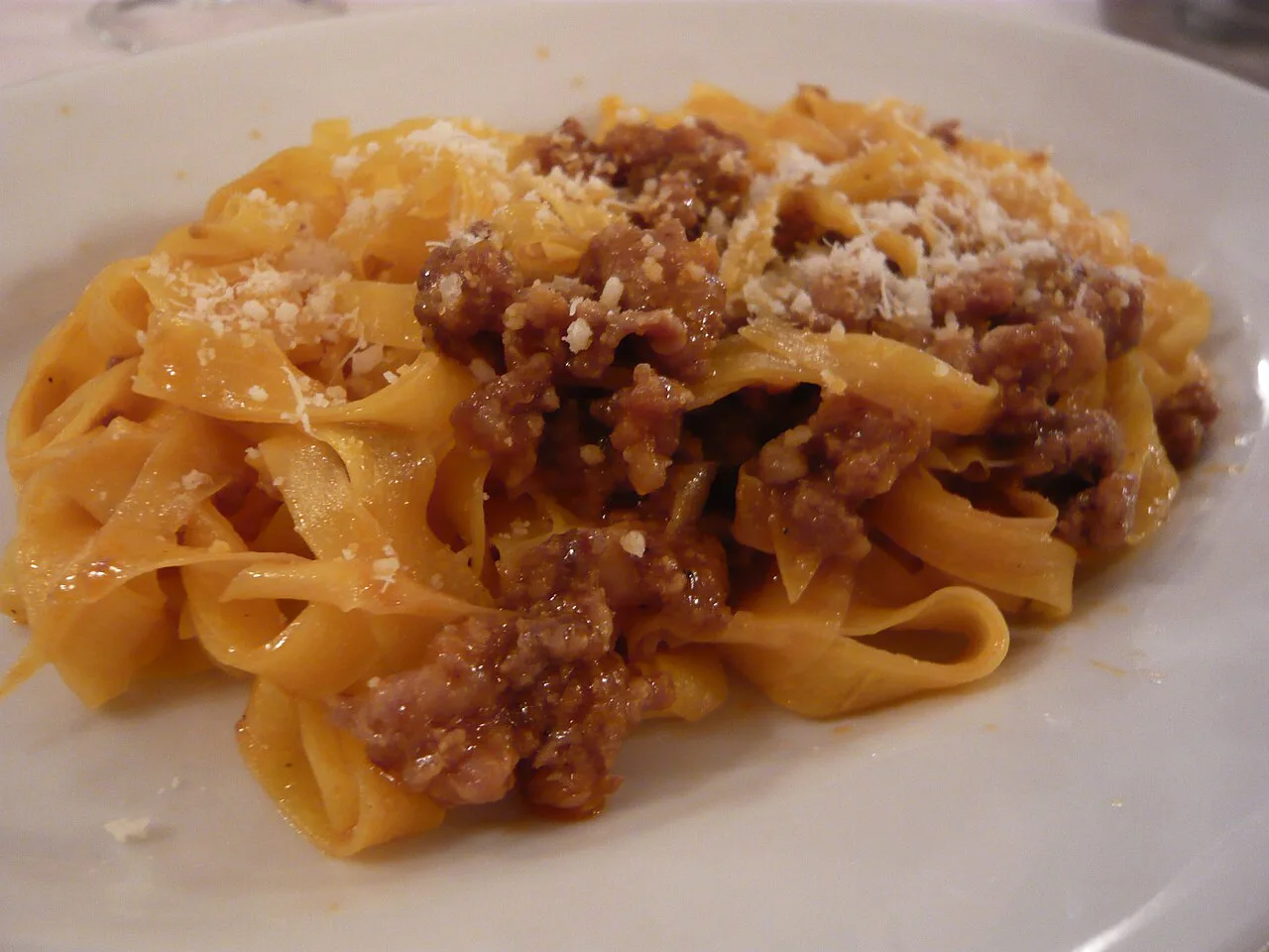 Tagliatelle with meat ragù.