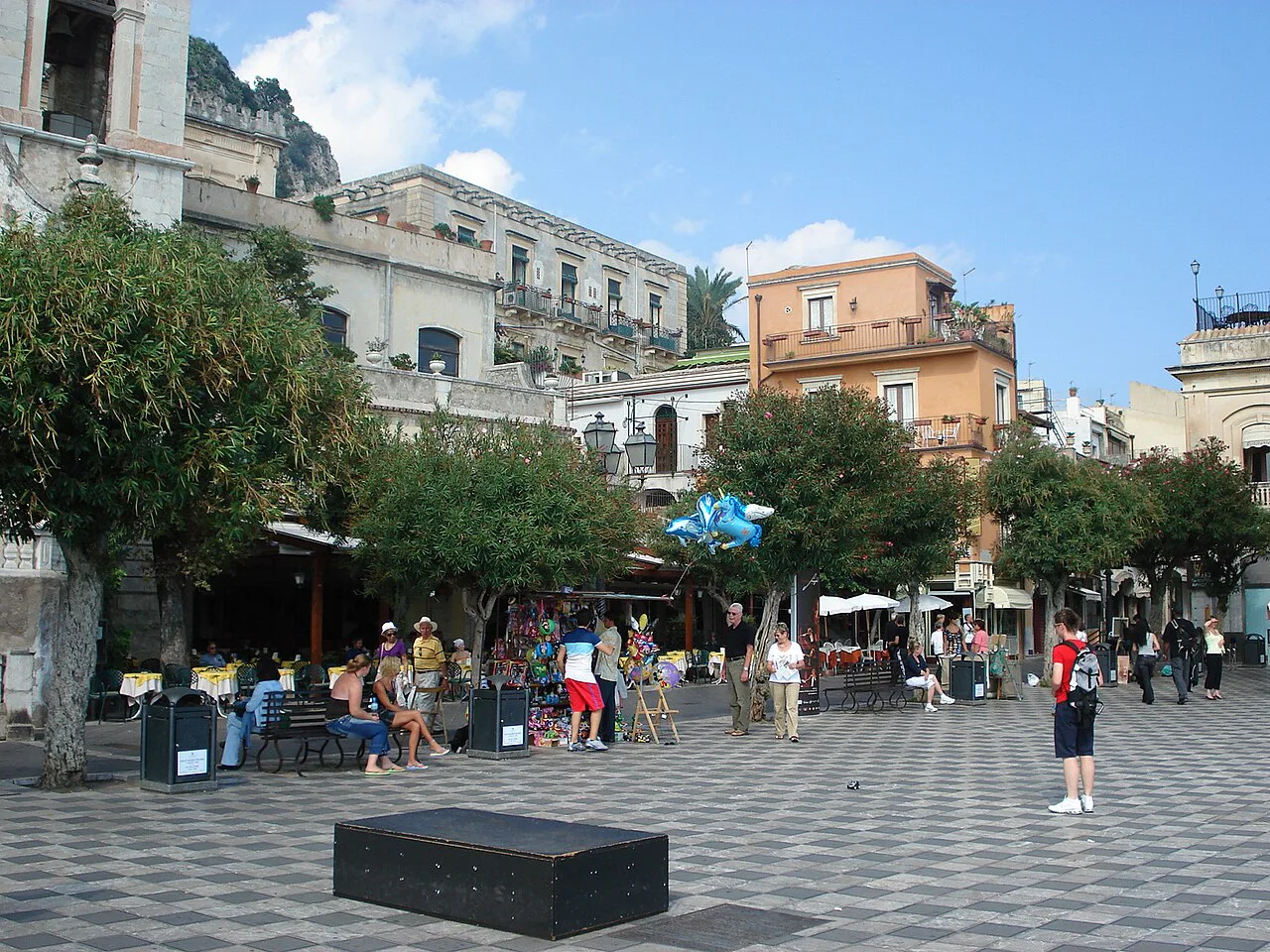 Piazza IX Aprile in Taormina.