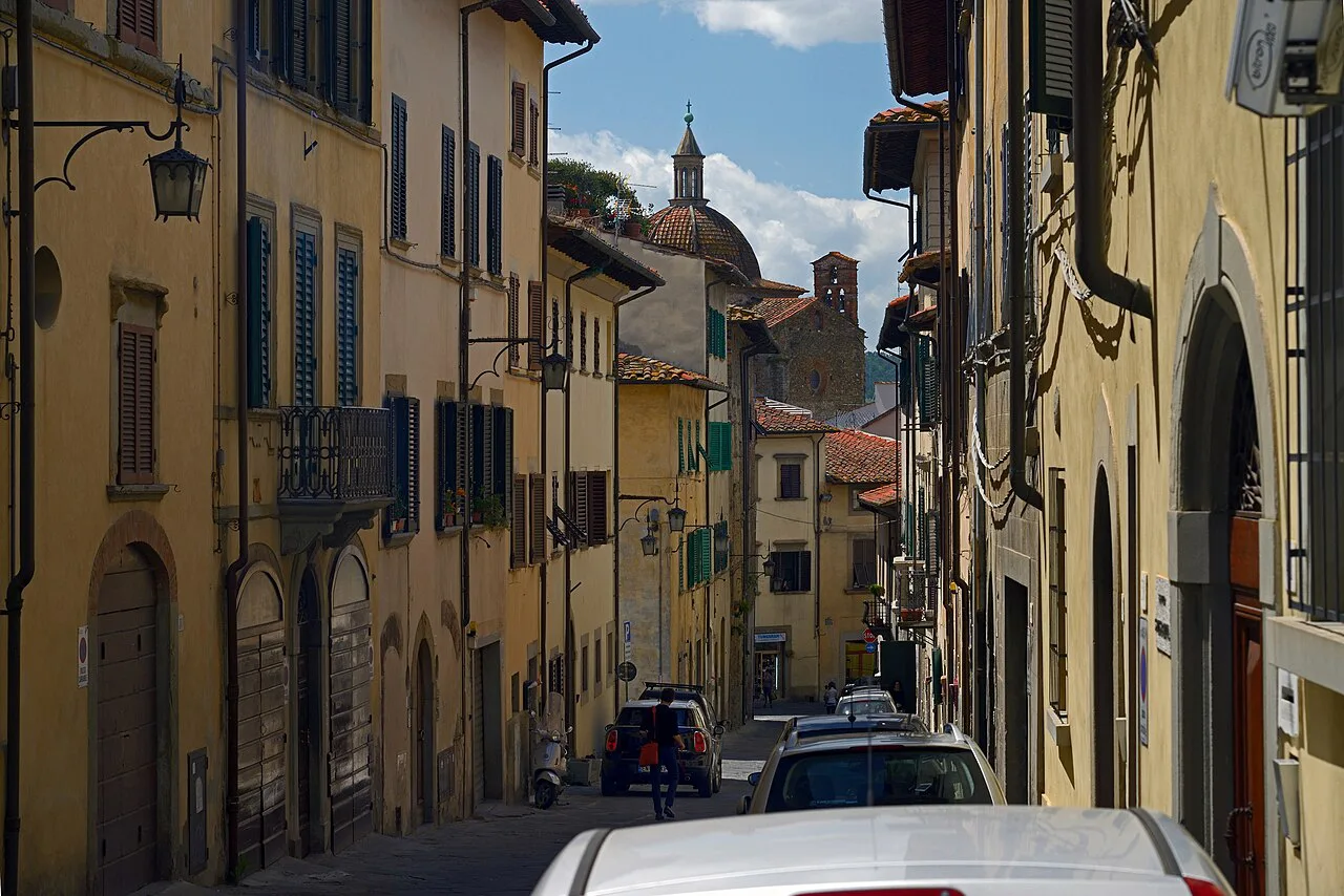 Old-town street in Arezzo.