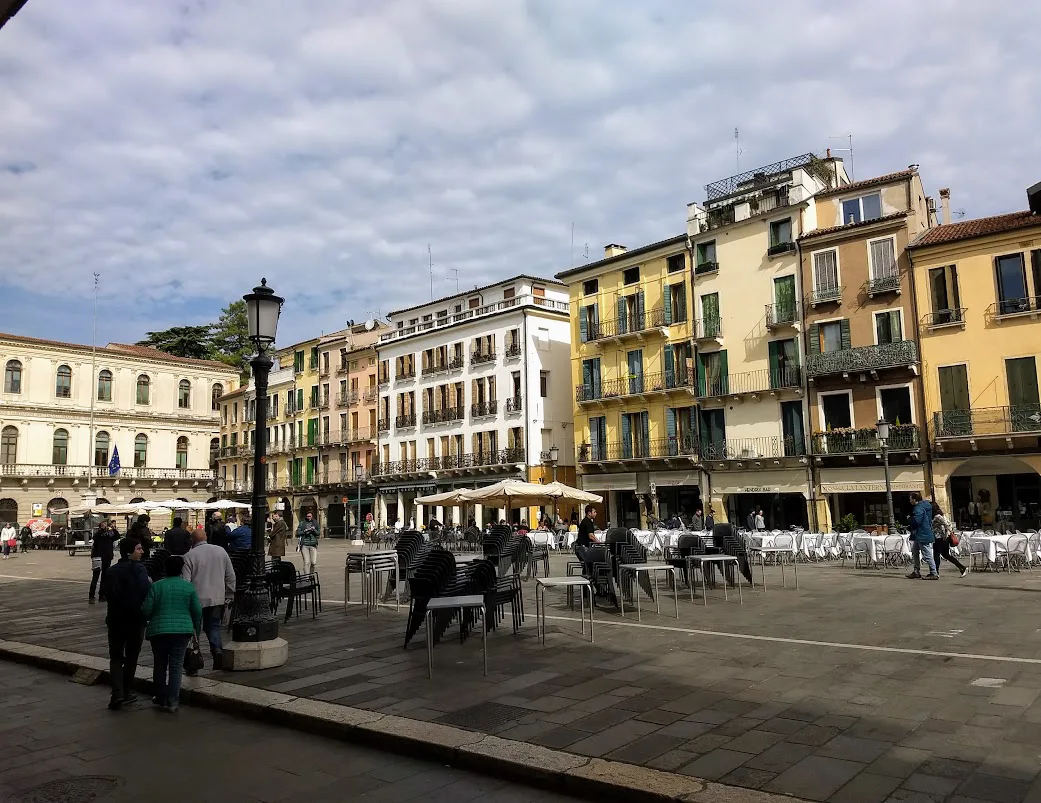 Cafés on Piazza dei Signori in Padua.